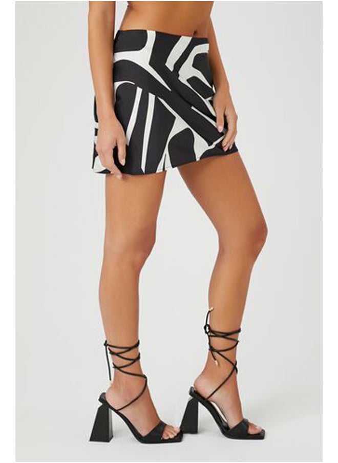 FOREVER 21 Satin Abstract Print Mini Skirt  - Image 4