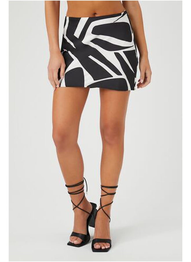 FOREVER 21 Satin Abstract Print Mini Skirt  - Image 3