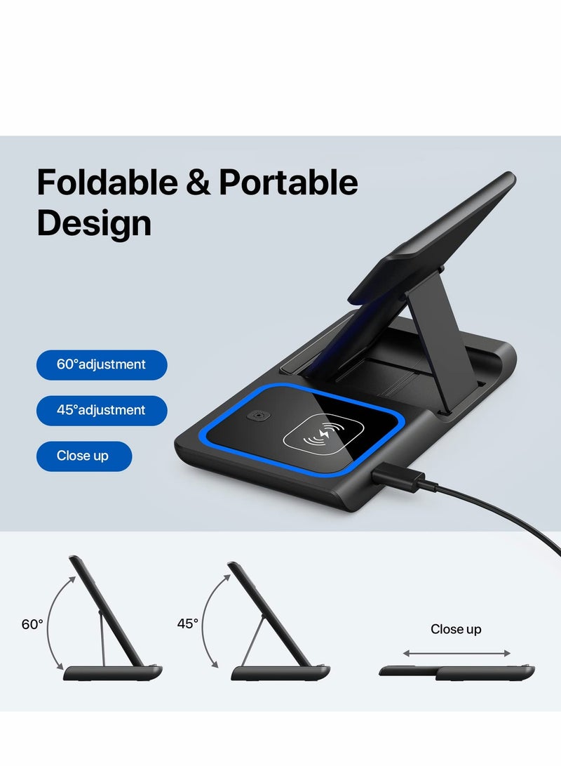 Excefore Wireless Charger, 3 in 1 Charging Station, Fast Charger Stand for iPhone 14, 13, 12, 11, Pro, Max, XS, XR, X, 8/Plus - Image 5