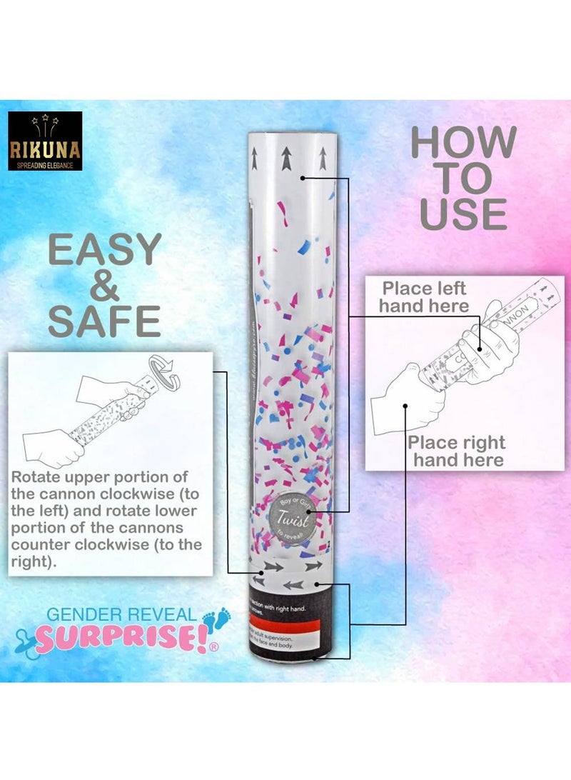 Shreeji 4 pack Pink Gender Reveal Confetti Cannon, 30 cm Party Poppers for Pregnancy Announcement | Gender Reveal Confetti | Baby Girl Gender Reveal Party Supplies | Confetti Popper [4 Pack] - Image 5