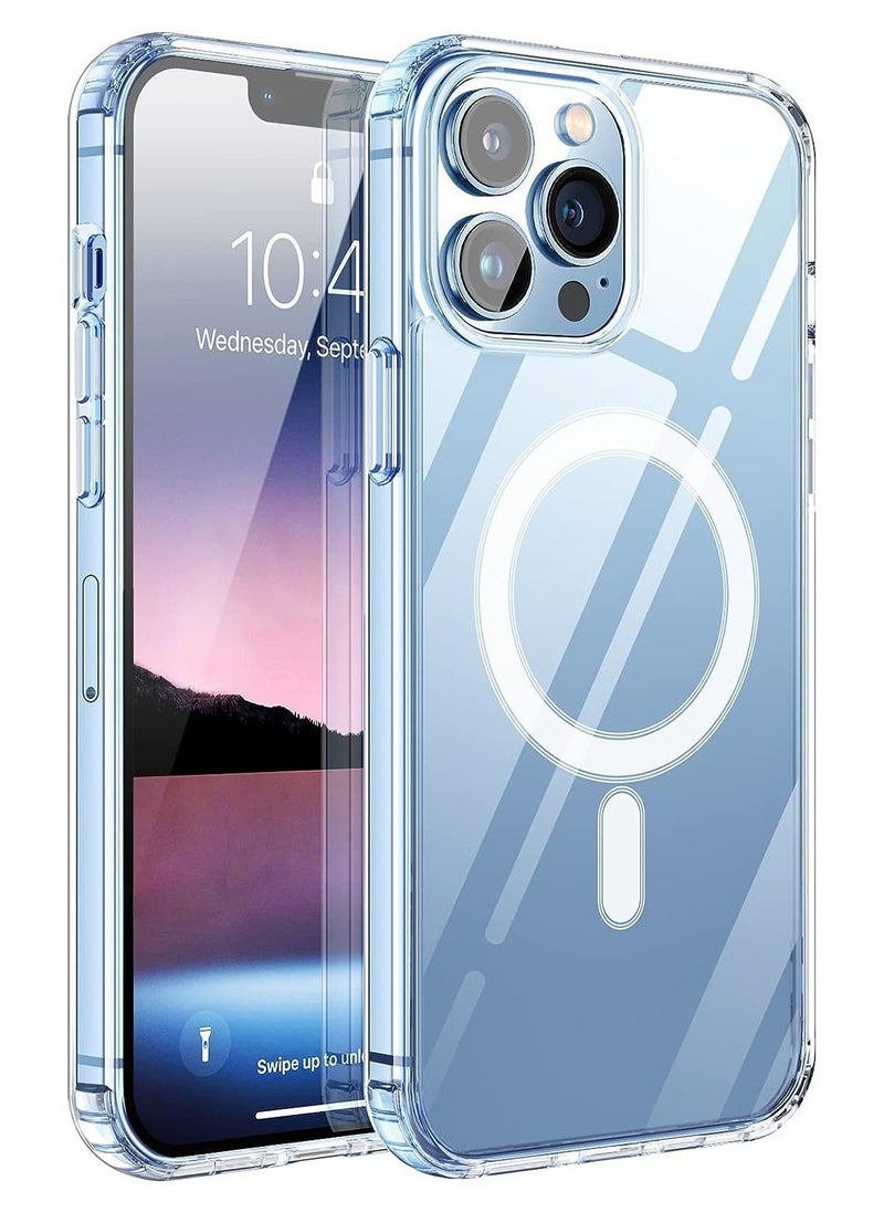 ELTRAZONE Magnetic iPhone 13 Pro Max 6.7 Inch Case Clear TPU Transparent with Shock Absorption Proof Anti Scratch Resistant Bumper Protective Crystal Cover - Image 1