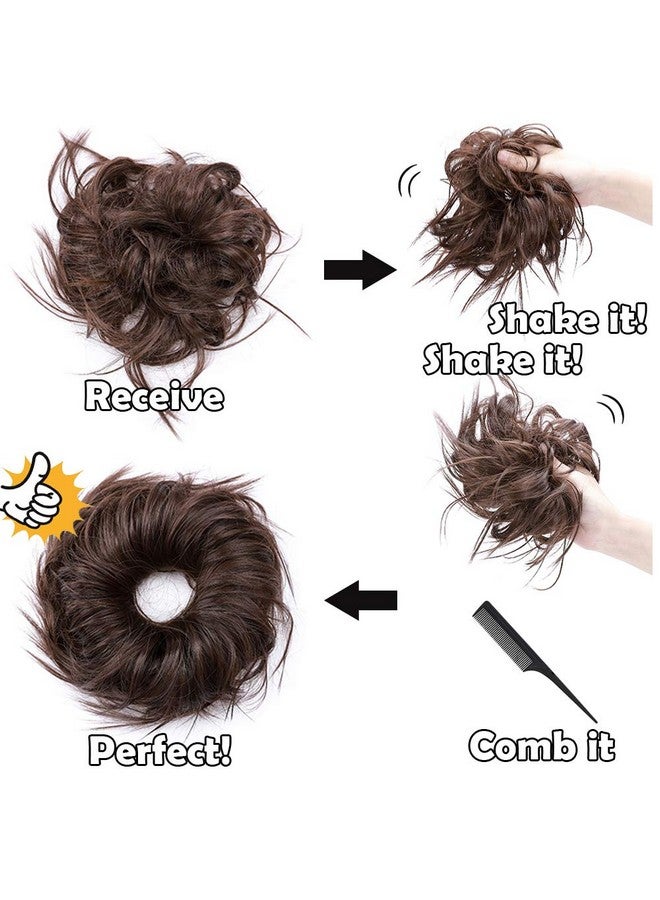 هيرو كعكة شعر من Hairro، قطعة شعر، كعكة فوضوية، وصلات شعر مرفوعة، قطع شعر منفوشة، ربطات شعر صناعية، مموجة، لفافة دونات، كعكة شعر، ذيل حصان مرن للنساء والفتيات، 45 جرام #M4 - Image 5