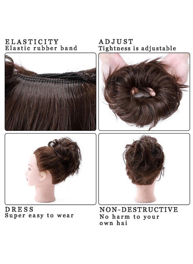 هيرو كعكة شعر من Hairro، قطعة شعر، كعكة فوضوية، وصلات شعر مرفوعة، قطع شعر منفوشة، ربطات شعر صناعية، مموجة، لفافة دونات، كعكة شعر، ذيل حصان مرن للنساء والفتيات، 45 جرام #M4 - Image 3