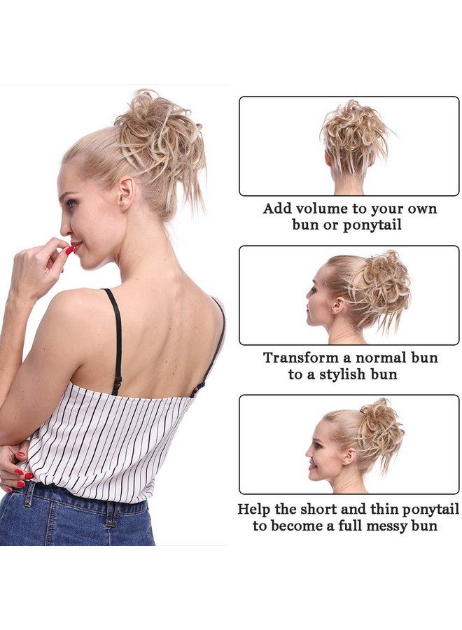 هيرو كعكة شعر من Hairro، قطعة شعر، كعكة فوضوية، وصلات شعر مرفوعة، قطع شعر منفوشة، ربطات شعر صناعية، مموجة، لفافة دونات، كعكة شعر، ذيل حصان مرن للنساء والفتيات، 45 جرام #M4 - Image 4
