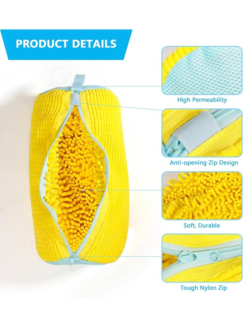 2 Pack Shoe Washing Machine Bag Laundry Shoe Bag for Washer and Dryer, Sneaker Washing Machine Bag Zipper Chenille Laundry Shoe Bag ​Reusable Shoe Cleaning Bag for Washing Machine - Image 5