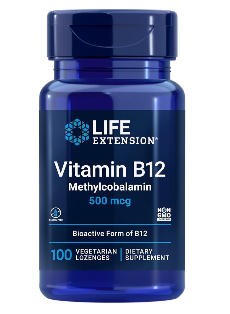 لايف إكستنشن فيتامين ب12 ميثيل كوبالامين 500 ميكروجرام -100 قرص نباتي - Image 1