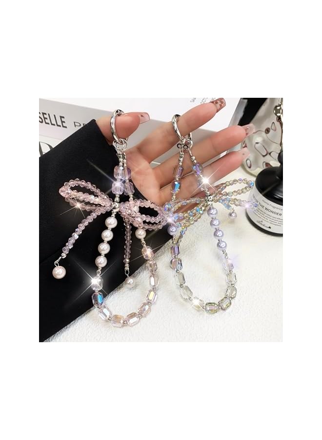 Green Tiger Phone Lanyards Wrist Straps, Mobile Phone Chain Key Chain Phone Hand Strap with Tether Tab, Universal Cell Phone Multifuctional Patch Lanyards, Bowknot Pink - Image 5