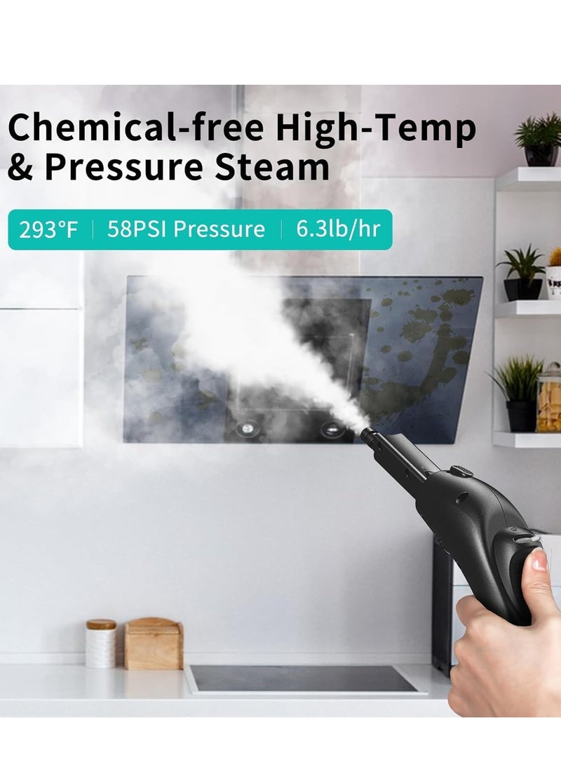 Steam Cleaner with Accessories, Portable Multipurpose Steam Cleaner for Car 5 Mins Heating with Large Tank, Heavy Duty Steam Cleaner Carpet and Upholstery, Floors, Tiles, Car