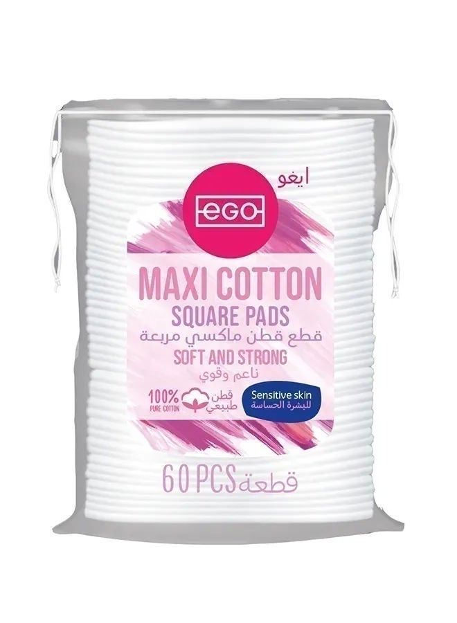 Ego Maxi Cotton Square Pads, 60 Pcs, India