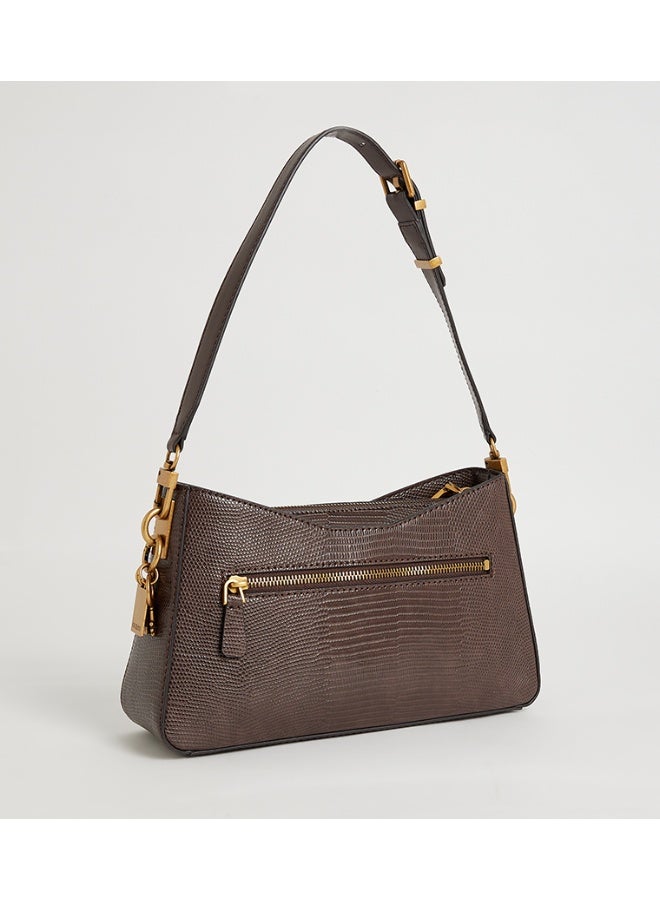 GUESS Ginevra python-print shoulder bag (Coffee) - Image 2