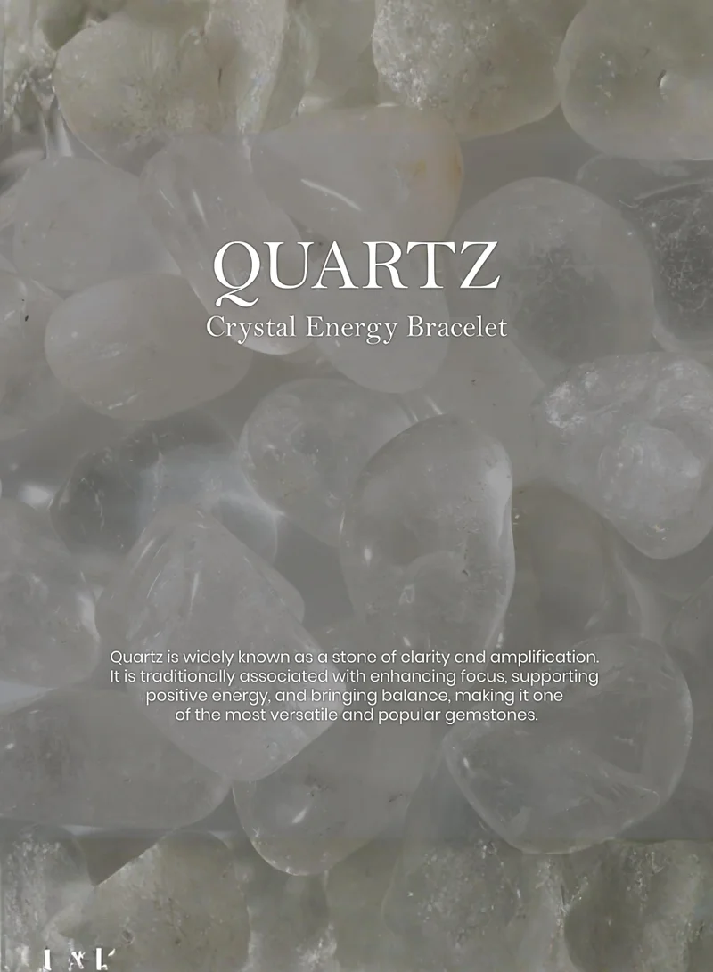 British Fossils سوار طاقة الكريستال من حجر الكوارتز