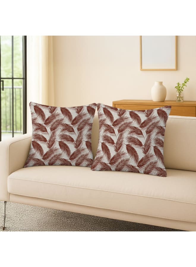  انتكس بيت الستائر وسادة بيلا من الكتان المخملي من إنتكس هوم - نقشة أوراق الشجر - قماش أنيق ومتين لغرف المعيشة - قطعتان - Image 2