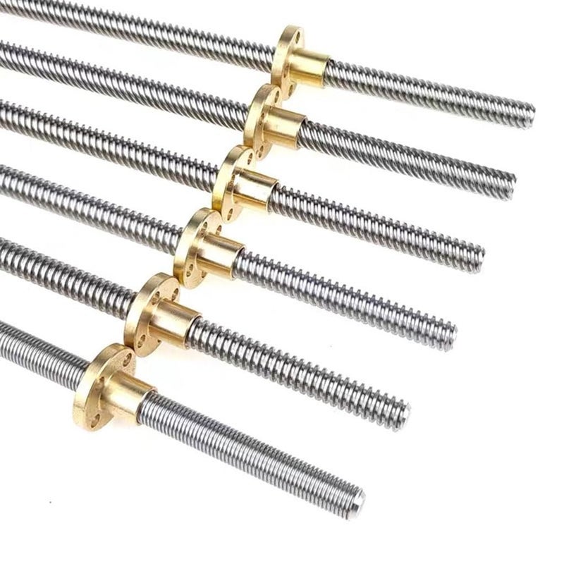 1pc T8 Lead Screw for CNC 3D Printers - 8mm Diameter, 1mm-8mm Lead, 100mm-1000mm Length with Copper Nut(400mmx1mmx1mm) - Image 1