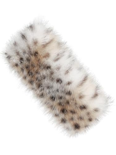 LA CARRIE Faux Fur Headband with Stretch Women's Winter Earwarmer Earmuff(khaki Leopard Printed) - Image 5