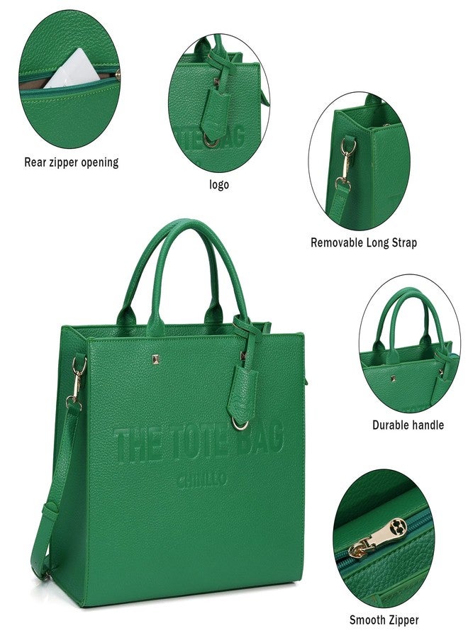 Chinllo Tote Bag for Women, Top Handle Stachel Purse and Handbags with Shoulder Strap (D.Green-S) - Image 4