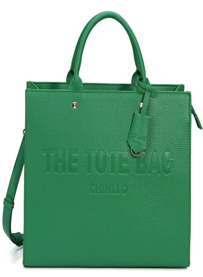 Chinllo Tote Bag for Women, Top Handle Stachel Purse and Handbags with Shoulder Strap (D.Green-S) - Image 1