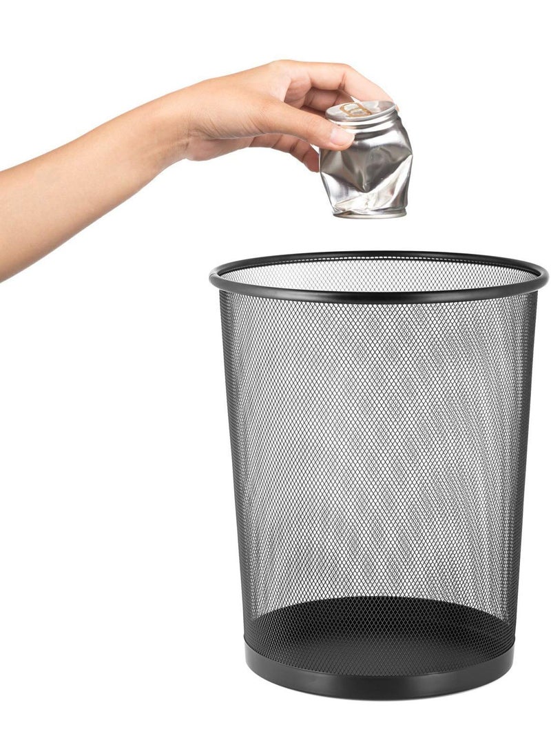 APURK APURK Metal Mesh Medium Size Dustbin for Office useSmall RoomsSchool BedroomKids Room Home Multi Purpose BlackMetal Mesh Set of 2  - Image 1