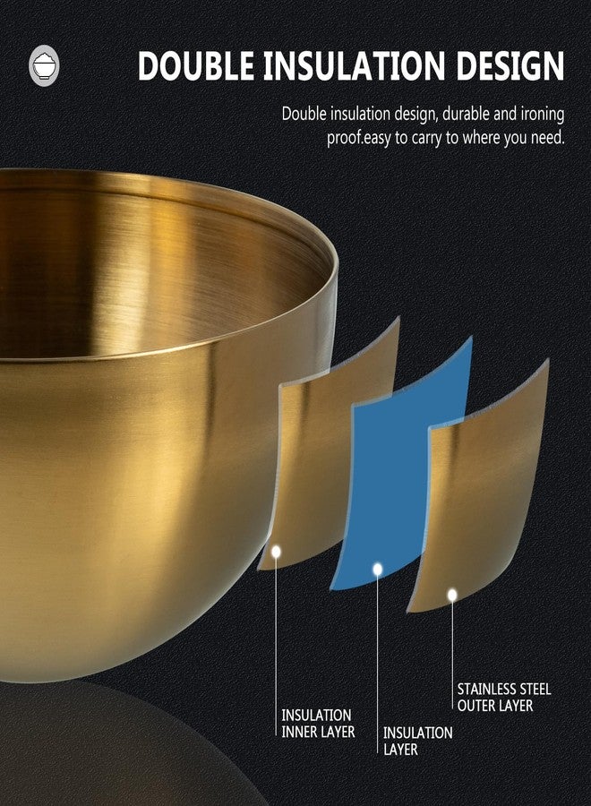 Amosfun Stainless Steel Mixing Bowls Gold Nesting Bowls Metal Salad Bowls Large Prep Bowls for Home Kitchen Refrigerator Baking Cooking Marinating - Image 4