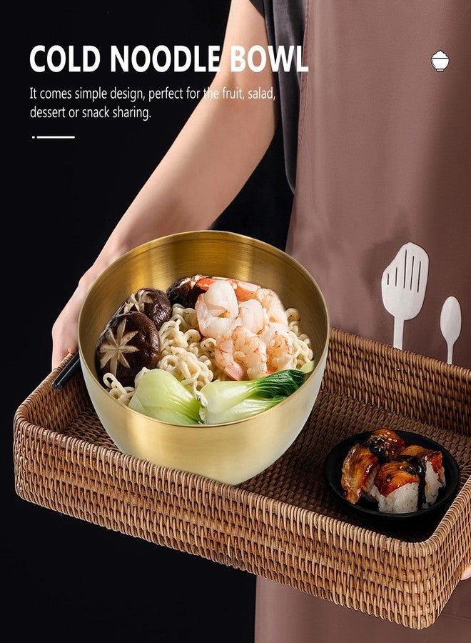 Amosfun Stainless Steel Mixing Bowls Gold Nesting Bowls Metal Salad Bowls Large Prep Bowls for Home Kitchen Refrigerator Baking Cooking Marinating - Image 5
