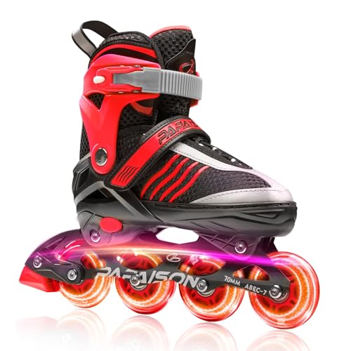 PAPAISON Adjustable Inline Skates Boys Ages 416 Roller Skates for Girls Kids Ages 58 812 with Full Light Up Wheels Outdoor Skates Illuminating Skates for Children Teens Women