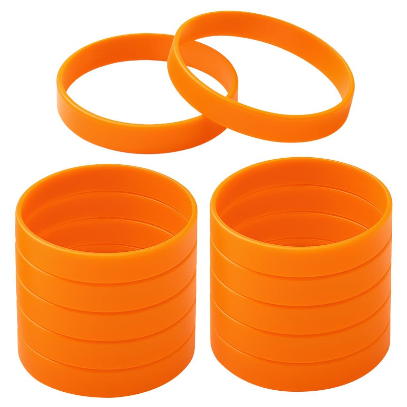 GOGO 12 PCS Adult Rubber Bracelets for Football Game Silicone Wristbands Party Accessories Orange - Image 2