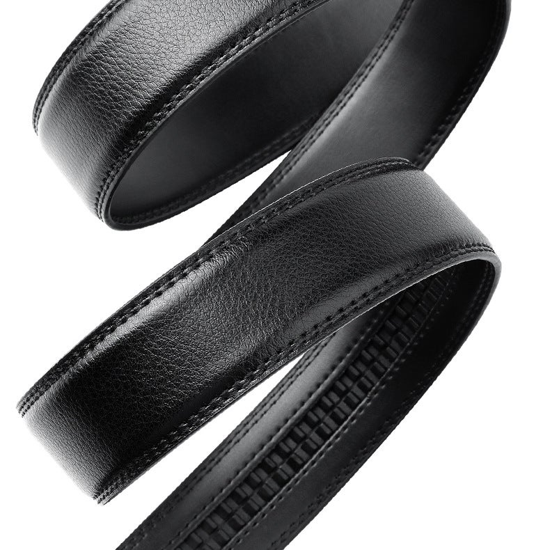 Men'S Belt With Automatic Buckle Headless Belt Body Imitation Leather Scratch-Resistant Automatic Buckle Belt 3.6Cm Wide Manufacturer Batch - Image 3