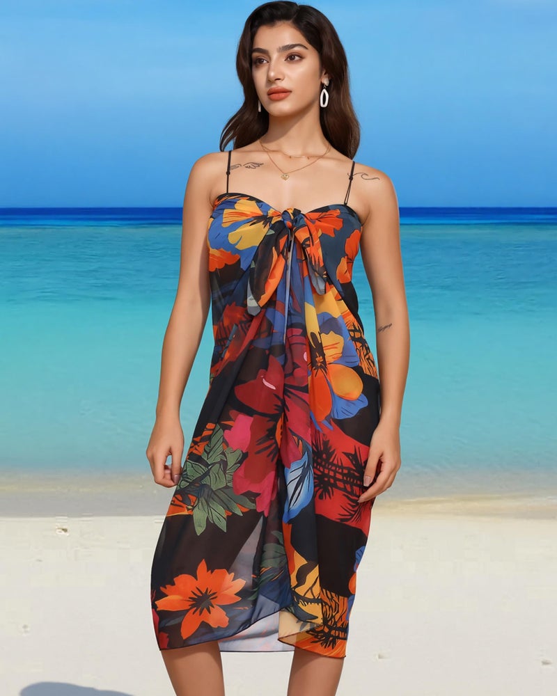 Rossopesca Womens Beach Sarong Chiffon Swimsuit Coverups Sheer Bikini Wraps for Swimwear Bathing Suit Cover Up - Image 3