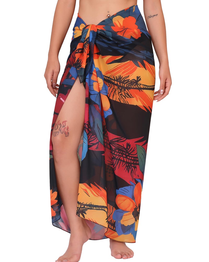Rossopesca Womens Beach Sarong Chiffon Swimsuit Coverups Sheer Bikini Wraps for Swimwear Bathing Suit Cover Up - Image 1