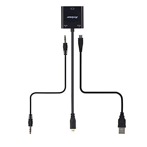 Anbear Micro HDMI to VGA(Male to Female) Video Converter Adapter Gold Plated 1080p with 3.5mm Audio - Image 4