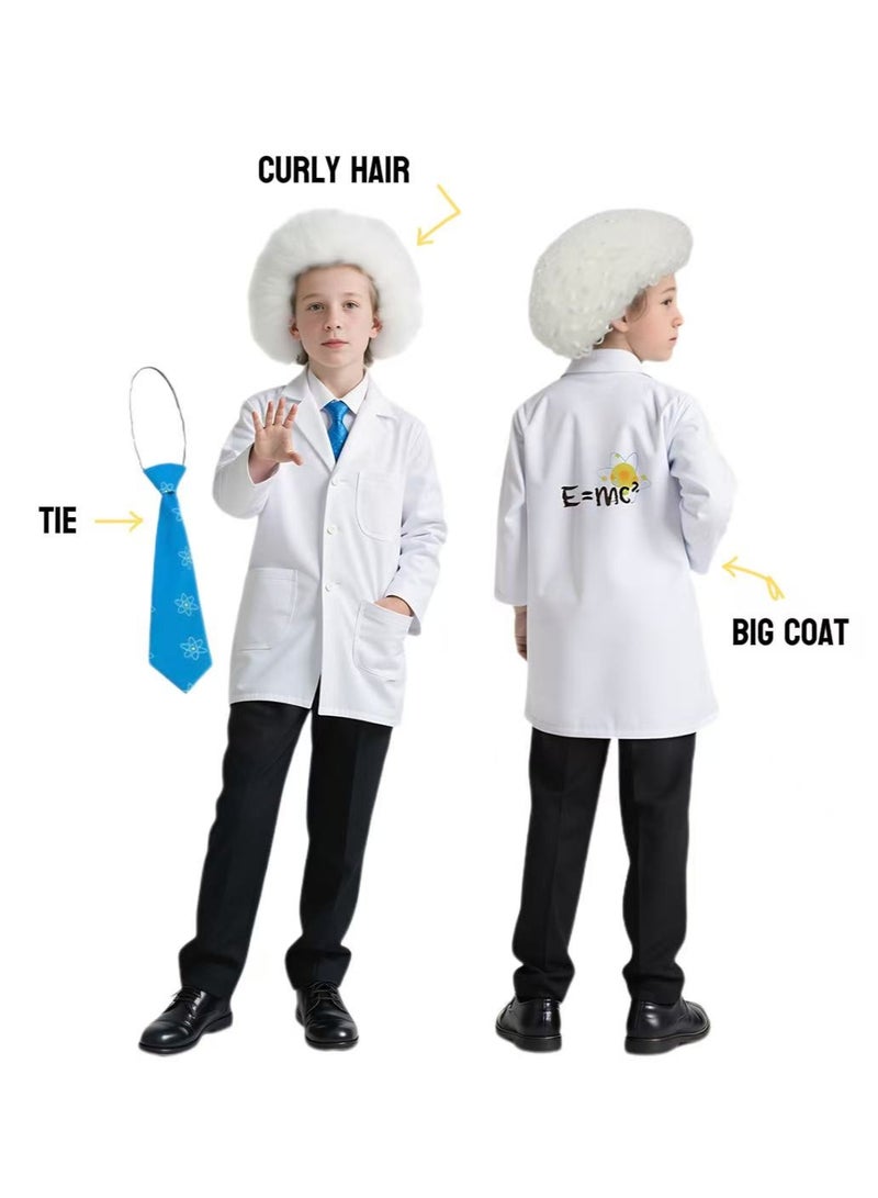 هالووين الموضة ثلاث قطع مجموعة للعلماء / الفيزيائيين: معطف المختبر + منعار + ربطة زي هالووين / ديكور الحفلة - Image 2