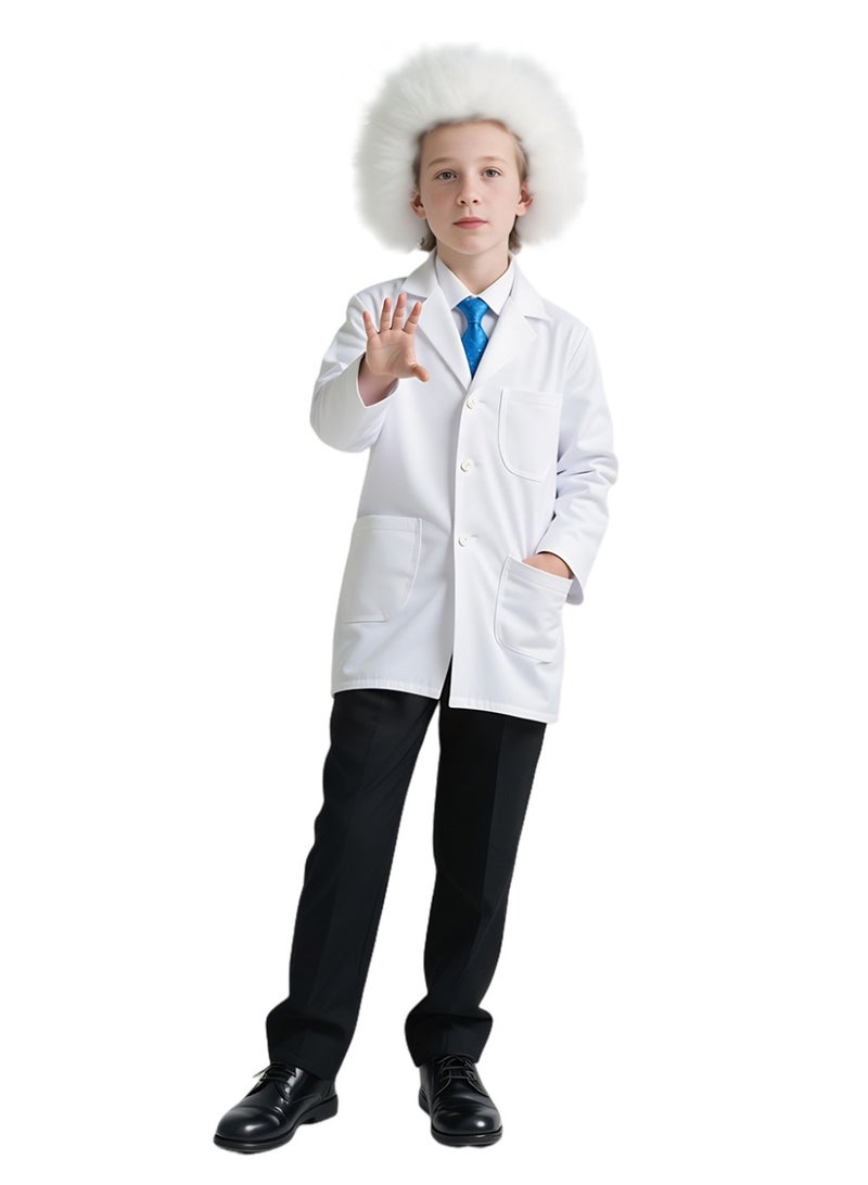 هالووين الموضة ثلاث قطع مجموعة للعلماء / الفيزيائيين: معطف المختبر + منعار + ربطة زي هالووين / ديكور الحفلة - Image 4