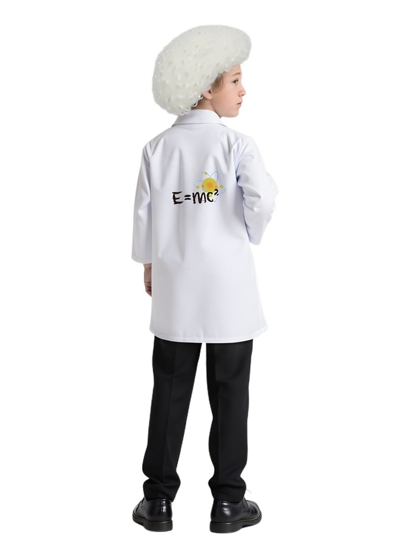 هالووين الموضة ثلاث قطع مجموعة للعلماء / الفيزيائيين: معطف المختبر + منعار + ربطة زي هالووين / ديكور الحفلة - Image 5