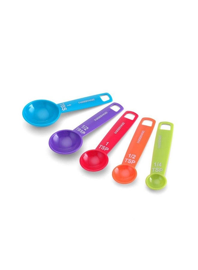 Farberware Set of 5 Measuring Spoons, Perfect for Measuring Both Wet and Dry Indgredients, Includes Detachable Ring for Optimal Storage and Organization, Dishwasher Safe, Assorted - Image 3