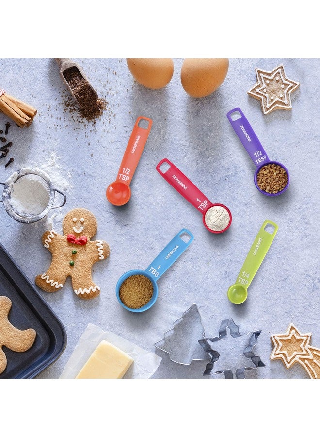 Farberware Set of 5 Measuring Spoons, Perfect for Measuring Both Wet and Dry Indgredients, Includes Detachable Ring for Optimal Storage and Organization, Dishwasher Safe, Assorted - Image 5