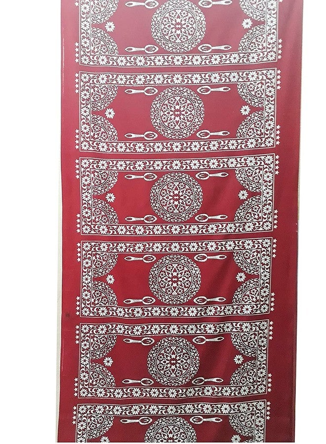 Hesch 9 Dastarkhan Red with White Design Large 22 Seater Traditional Arab Table Cloth - Image 1