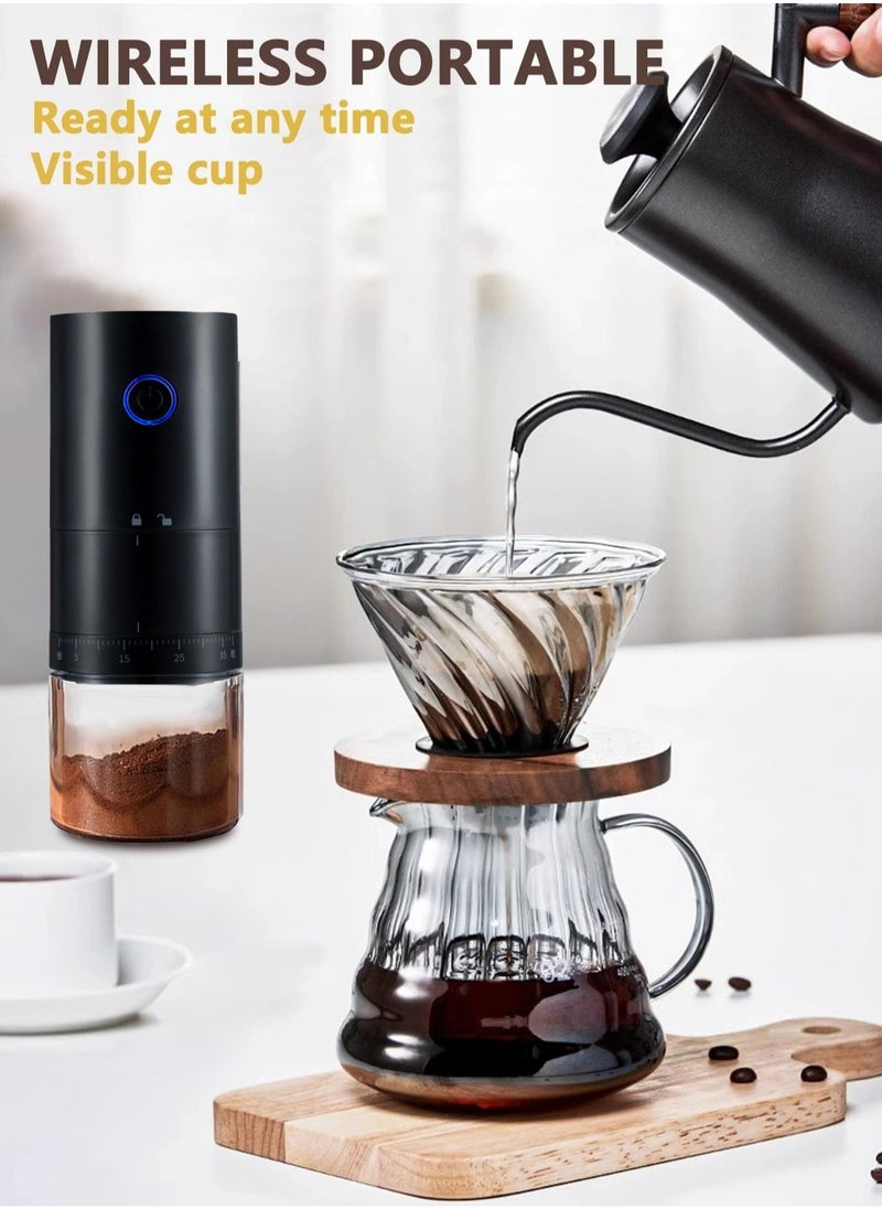 Brutelle Electric Coffee Grinder Portable Grinder External Thickness Adjustment Large Capacity One Touch Operation for Coffee Spices Dry Herbs for V60 Filter Cup Mocha Espresso French Press Turkish Coffee  - Image 4