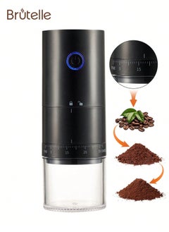 Brutelle Electric Coffee Grinder Portable Grinder External Thickness Adjustment Large Capacity One Touch Operation for Coffee Spices Dry Herbs for V60 Filter Cup Mocha Espresso French Press Turkish Coffee  - Image 1