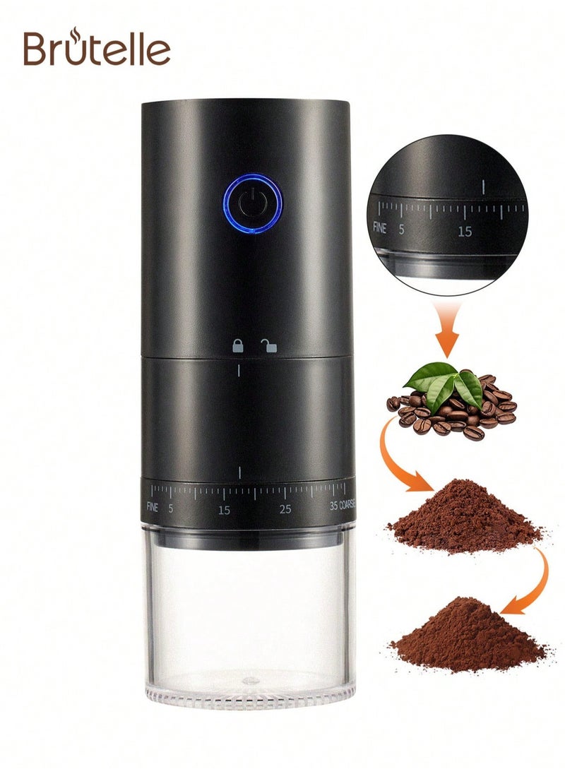 Brutelle Electric Coffee Grinder Portable Grinder External Thickness Adjustment Large Capacity One Touch Operation for Coffee Spices Dry Herbs for V60 Filter Cup Mocha Espresso French Press Turkish Coffee  - Image 1