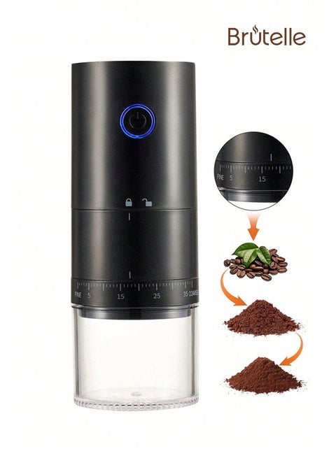 Electric Coffee Grinder Portable Grinder External Thickness Adjustment Large Capacity One Touch Operation for Coffee Spices Dry Herbs for V60 Filter Cup Mocha Espresso French Press Turkish Coffee