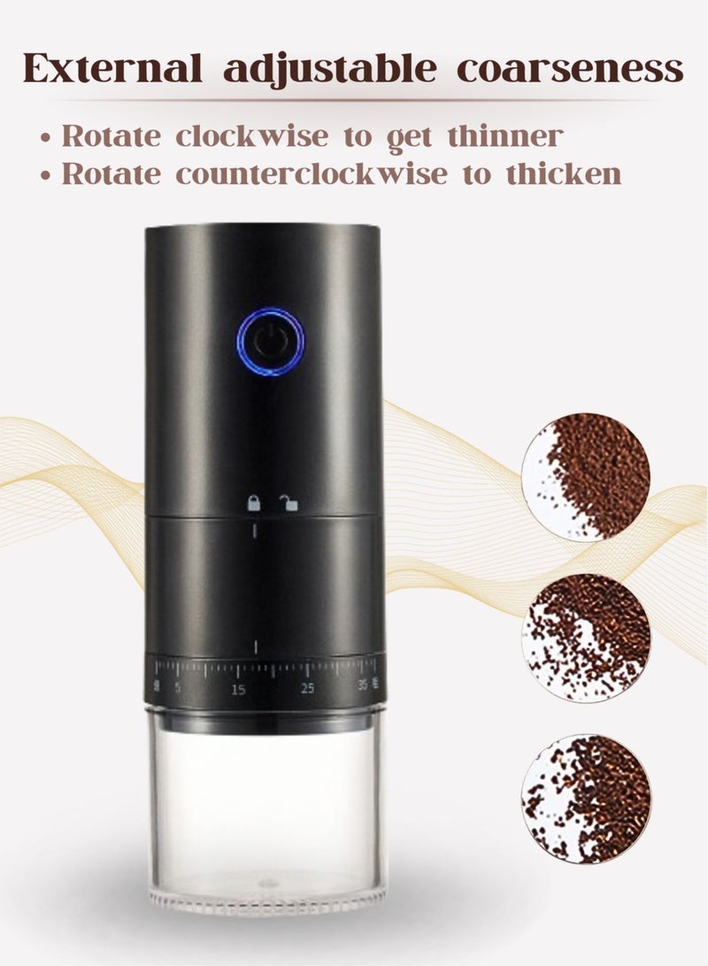 بريتيل مطحنة قهوة كهربائية، مطحنة محمولة، تعديل السُمك الخارجي سعة كبيرة، تشغيل بلمسة واحدة لتوابل القهوة والأعشاب الجافة لموكا اسبريسو ماكينة الضغط الفرنسية القهوة التركية - Image 5