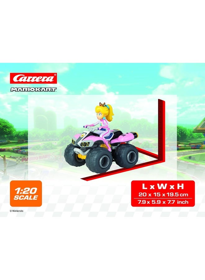 Carrera RC 2.4GHz Mario Kart Quad, Peach I Officially Licensed I 1:20 Scale I Up to 9 km/h I Differential Gear & Pneumatic Tyres I Ready to Run - Image 4