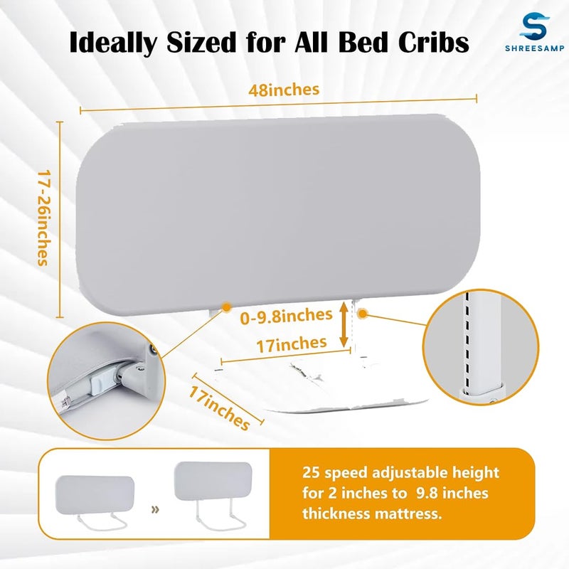 SHREESAMP SHREESAMP Baby Safety Single Side Foldable Bed for Toddler Swing Down Child Safeguard Roll and Baby Protector Side Rail Adjustable for Bed Roll with Kids Travel Bed Rails Multicolor  - Image 2