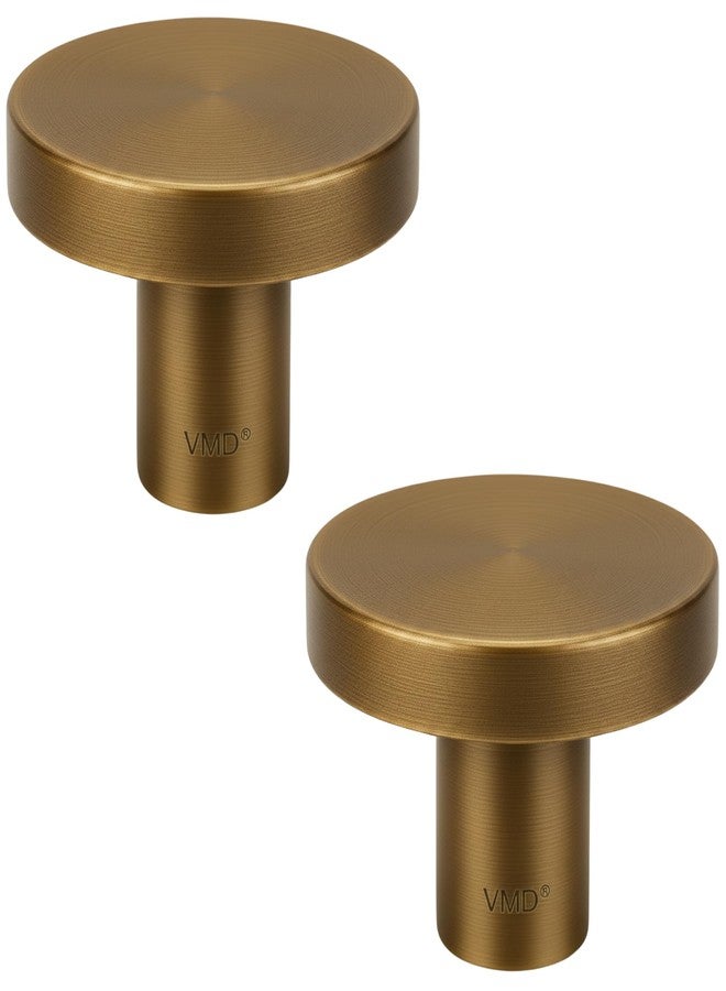 VMD, Round S.S Antique Knobs for Dresser Drawer, Bathroom, Kitchen Cabinet Pulls, Modern Furniture Hardware (Pack of 2) - Image 1