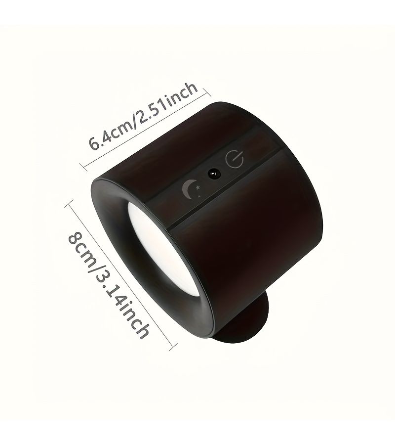 White LED Magnetic Wall Light 360 Rotate 3 Color Touch Remote USB Rechargeable - Image 2