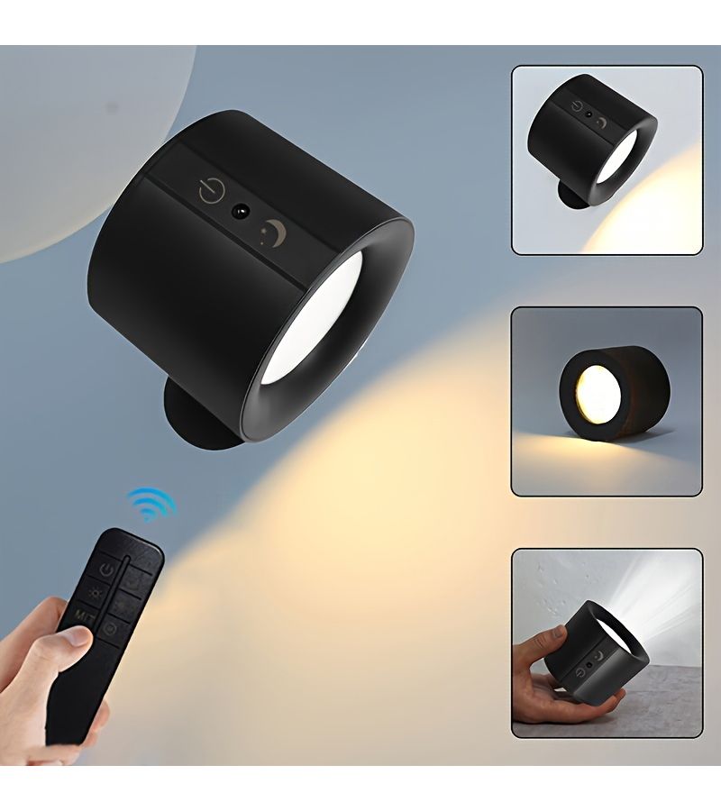 White LED Magnetic Wall Light 360 Rotate 3 Color Touch Remote USB Rechargeable - Image 3