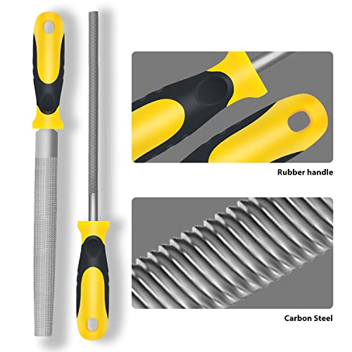 kapoua Steel File,Metal File,Half-Round/Round Files and 6 pcs Needle Files with Storage Bag and Steel Brush for Woodwork, Metal, Leather and Plastic - Image 4