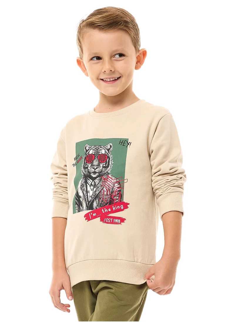 victor and jane Boys Sweat-Shirt Beige-Olive
