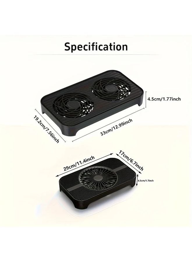 Z X4 حامل تبريد لخادم الكمبيوتر الصغير بمروحتين مزدوجتين يعمل بالطاقة عبر USB باللون الأسود - Image 2