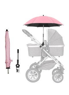 KASTWAVE Baby Stroller Parasol, 75 cm Sunshade with Clip Universal Stroller UV Protection Umbrella 50+ Adjustable 360 Degree Waterproof Umbrella for Strollers, Strollers, Wheelchairs, Beach Chair - Pink  - Image 1