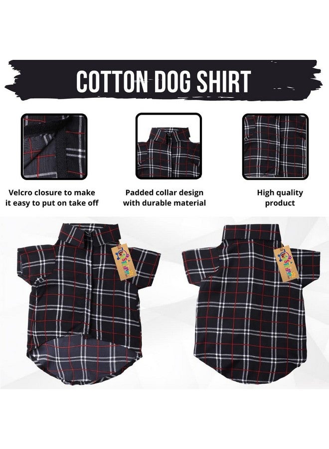 ويستيرن إرا قميص كلاب أساسي قابل للتنفس مطبوع عليه قطن، قميص فائق النعومة، قميص خفيف الوزن رقيق لطيف لحيواناتك الأليفة، ملابس كلاب مريحة للغاية (Xsmall - 12 بوصة) (طباعة مربعات سوداء) - Image 4